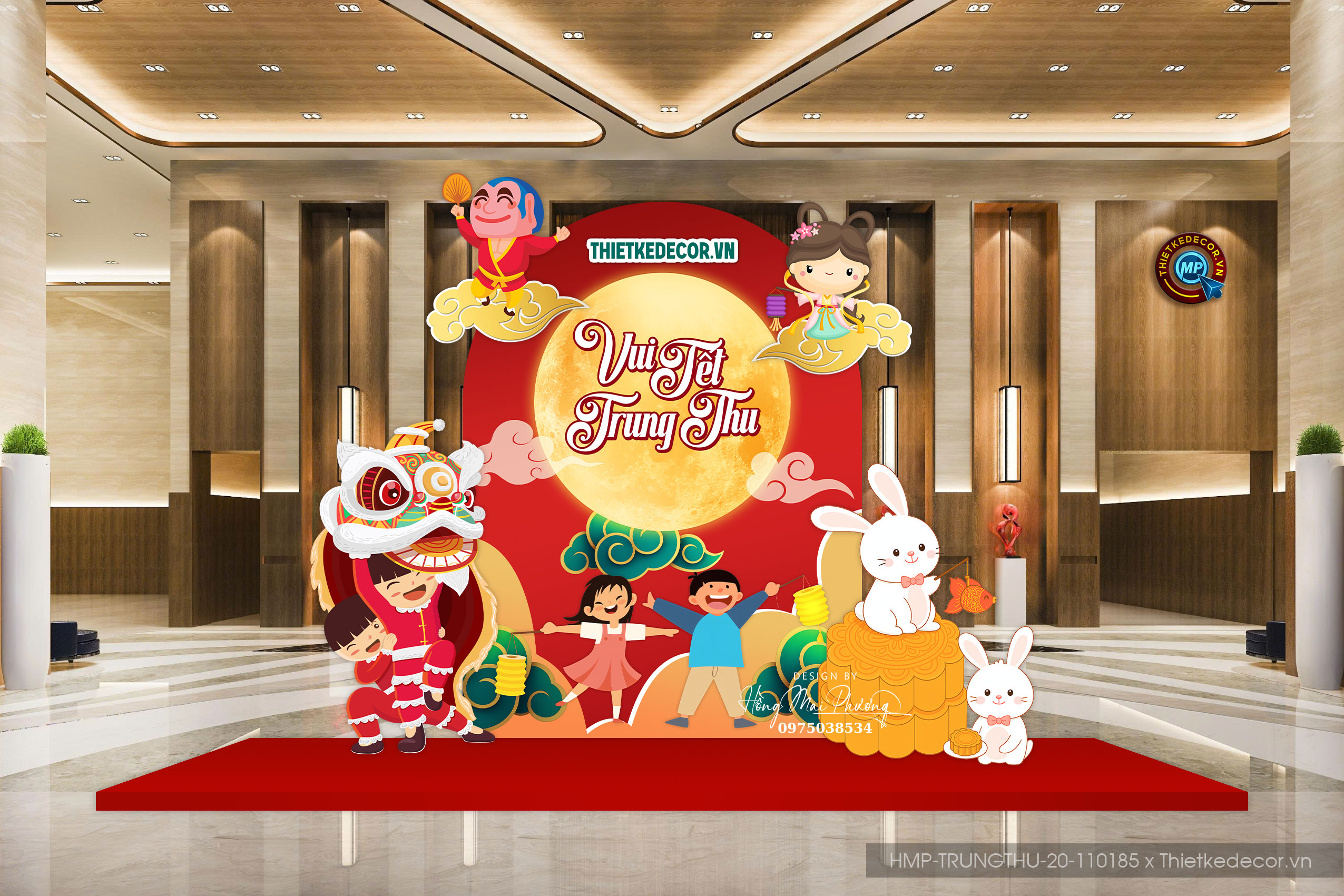 Vui Tết trung thu, trang trí đại sảnh Mall, Chung cư, Nhà Hàng, Ngân hàng, Khách Sạn, quán CF.